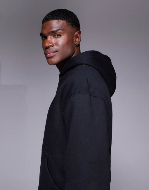 ASOS DESIGN premium heavyweight oversized hoodie 400gsm in black