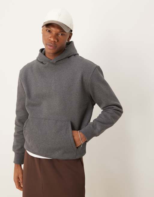 ASOS DESIGN premium heavyweight oversized hoodie 400gsm in charcoal heather