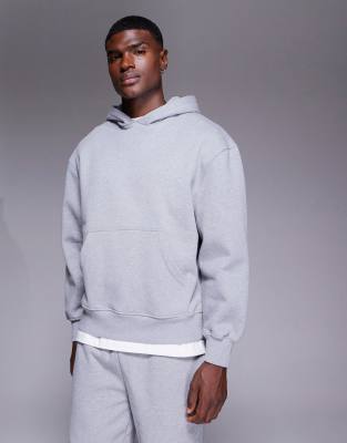 premium heavyweight oversized hoodie 400gsm in heather gray