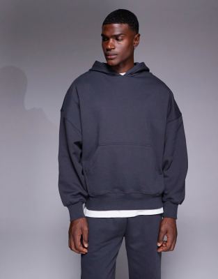 Asos Design Premium Heavyweight Oversized Hoodie In Gray