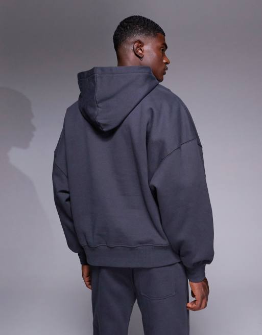 ASOS DESIGN premium heavyweight oversized hoodie in 400 gsm charcoal