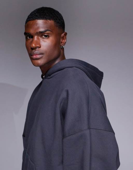 ASOS DESIGN premium heavyweight oversized hoodie in 400 gsm charcoal