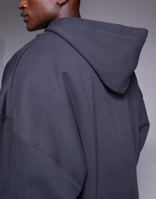 ASOS DESIGN premium heavyweight oversized hoodie in 400 gsm charcoal