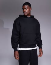 ASOS DESIGN faux leather Harrington jacket in black
