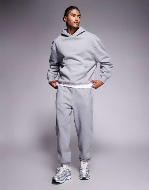 ASOS DESIGN premium heavyweight oversized hoodie in 400gsm heather gray
