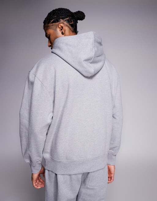 ASOS DESIGN premium heavyweight oversized hoodie in 400gsm heather gray