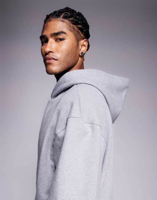 ASOS DESIGN premium heavyweight oversized hoodie in 400gsm heather gray