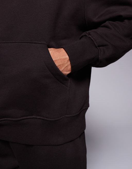 ASOS DESIGN premium heavyweight oversized hoodie in 400gsm in brown , 5 of 5