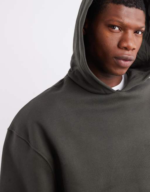 ASOS DESIGN premium heavyweight oversized hoodie in 400gsm khaki green