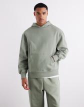 ASOS DESIGN heavyweight scuba boxy oversized zip up hoodie in black