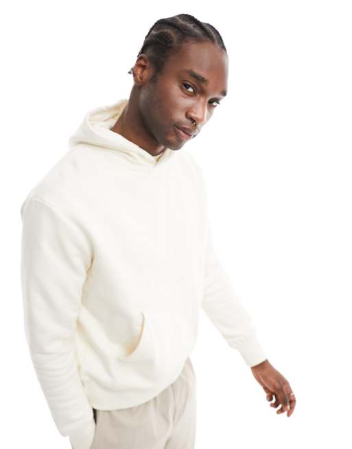 ASOS DESIGN premium heavyweight oversized hoodie in cream, 2 of 4