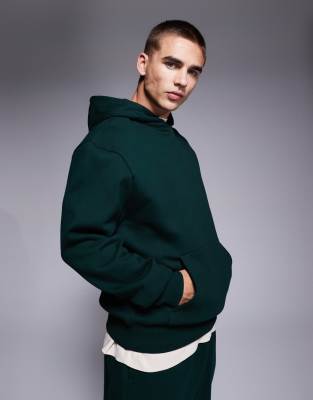 premium heavyweight oversized hoodie in forest green