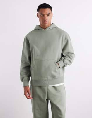 Asos Design Premium Heavyweight Oversized Hoodie In Green