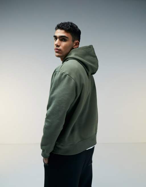 ASOS DESIGN premium heavyweight oversized hoodie in washed khaki