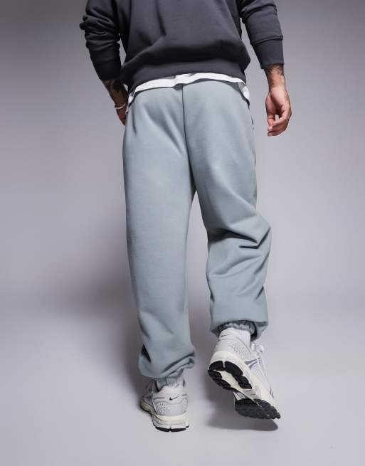 ASOS DESIGN premium heavyweight oversized joggers 400gsm in light washed grey ASOS