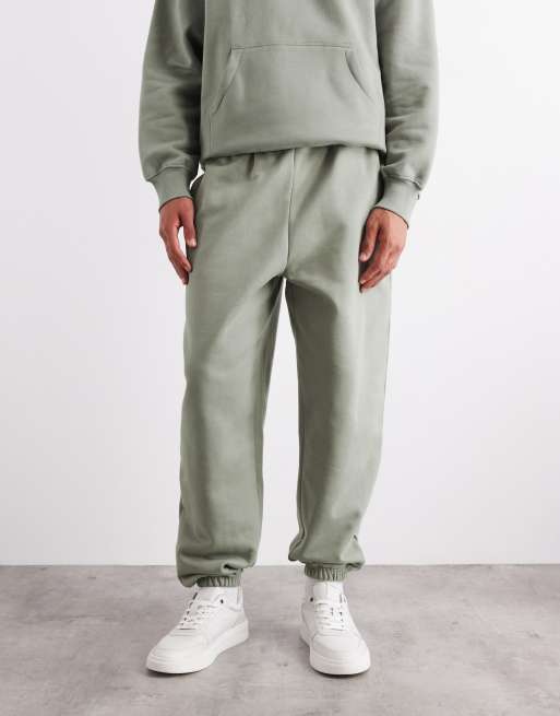 ASOS DESIGN premium heavyweight oversized joggers in 400gsm in dried sage