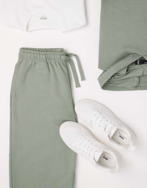 ASOS DESIGN premium heavyweight oversized joggers in 400gsm in dried sage