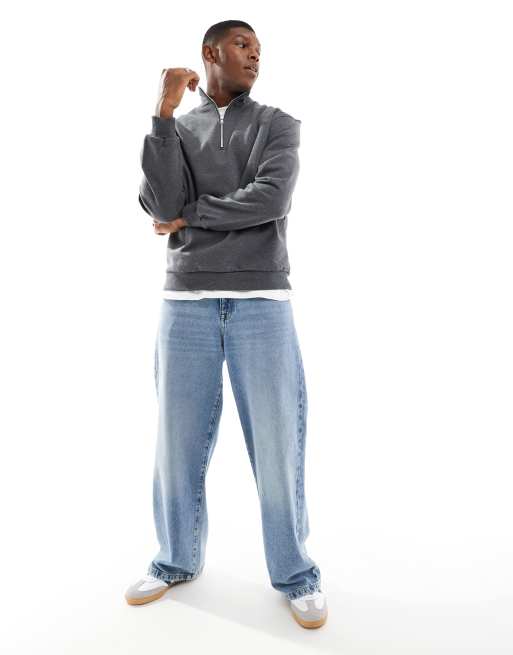 ASOS DESIGN premium heavyweight oversized quarter zip sweatshirt