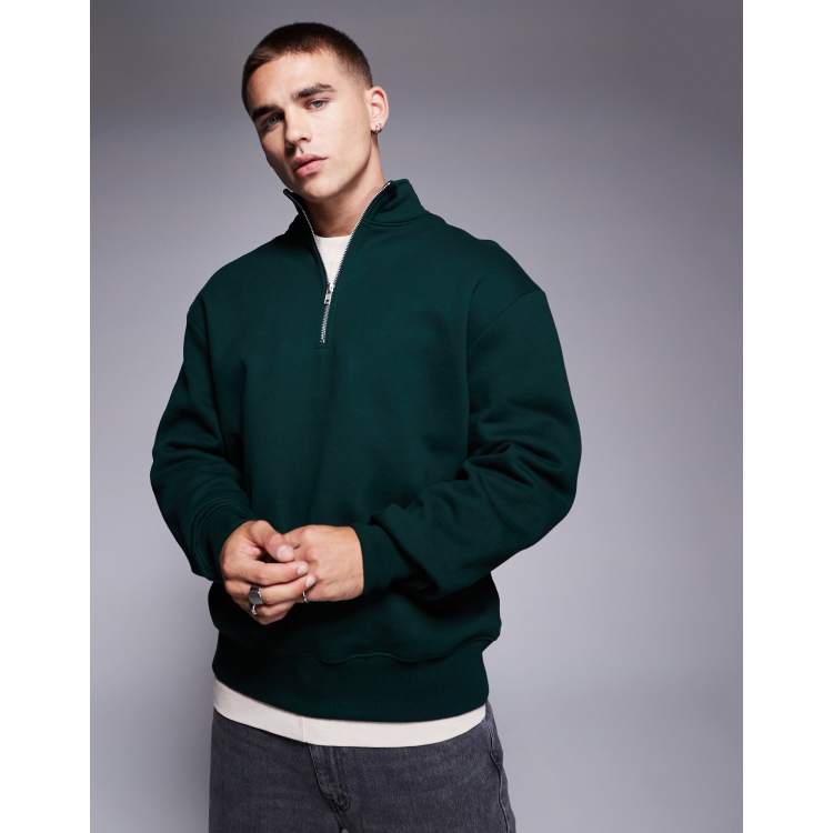 ASOS DESIGN premium heavyweight oversized quarter zip sweatshirt