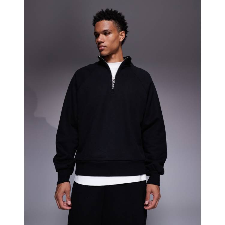 ASOS DESIGN premium heavyweight oversized quarter zip sweatshirt