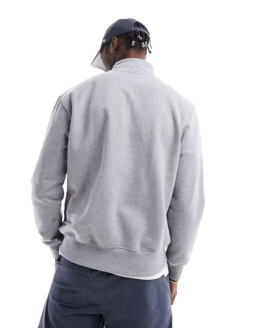 ASOS DESIGN heavyweight oversized quarter zip sweatshirt in gray heather