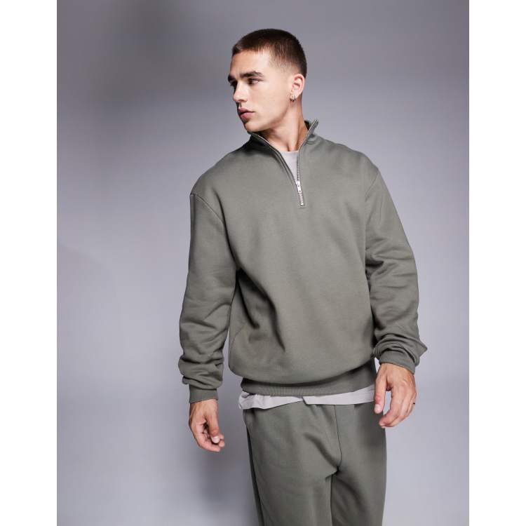 STONE  FULL ZIP SWEAT SHIRT Mサイズ Stone Island Pullover Button 1/4 Zip High Neck Sweatshirt Dark