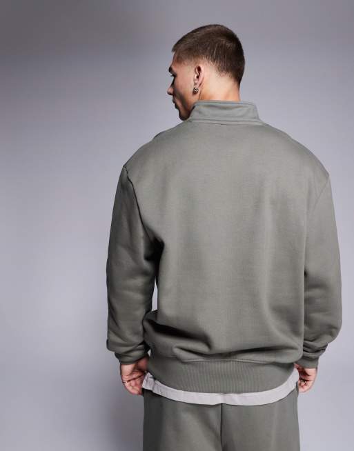 ASOS DESIGN premium heavyweight oversized quarter zip