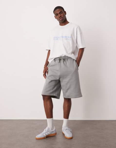 ASOS DESIGN premium heavyweight oversized shorts 400gsm in grey - GREY - view 1