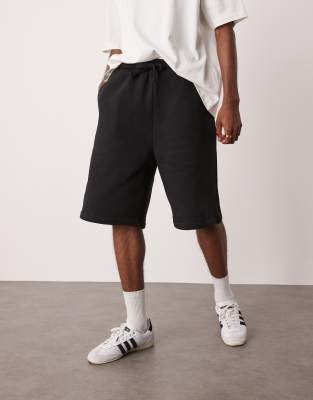 Asos Design Premium Heavyweight Oversized Shorts In Black