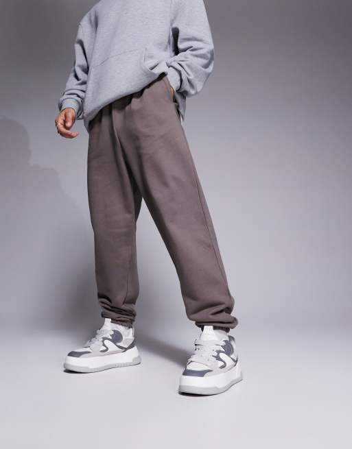 ASOS DESIGN premium heavyweight oversized sweatpants 400gsm in brown
