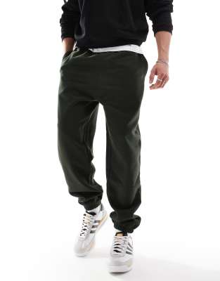 premium heavyweight oversized sweatpants 400gsm in dark green