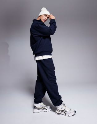 premium heavyweight oversized sweatpants 400gsm in navy