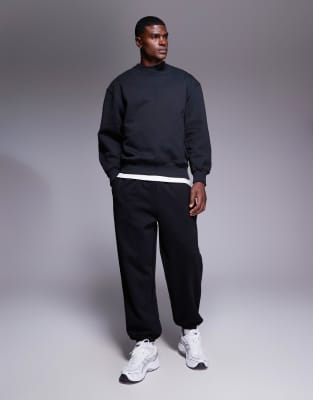 Asos Design Premium Heavyweight Oversized Sweatpants 400gsms In Black
