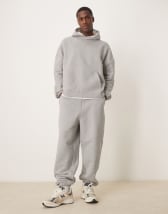 ASOS DESIGN premium heavyweight oversized joggers 400gsm in charcoal marl