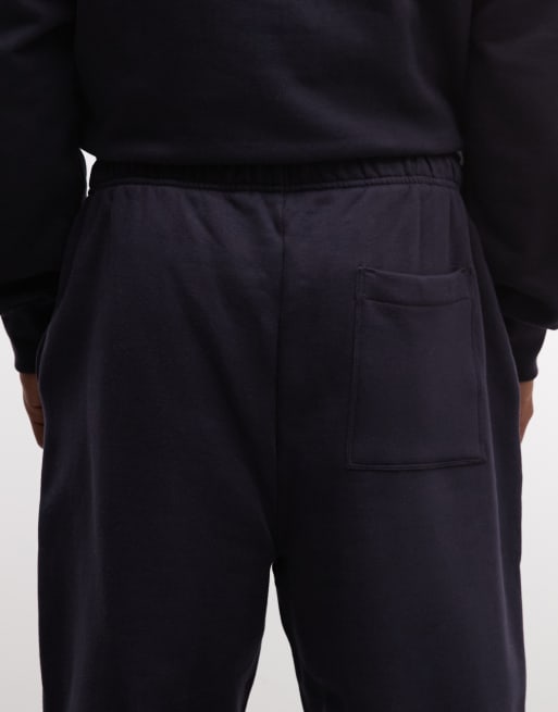 ASOS DESIGN premium heavyweight oversized sweatpants in 400 gsm navy  , 5 of 5