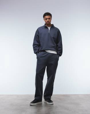 Asos Design Premium Heavyweight Oversized Sweatpants In Blue