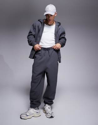 Asos Design Premium Heavyweight Oversized Sweatpants In Charcoal-gray
