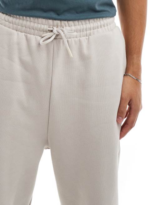 ASOS DESIGN premium heavyweight oversized sweatpants in light beige, 3 of 5