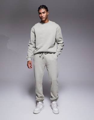 Asos Design Premium Heavyweight Oversized Sweatshirt 400gsms In Gray