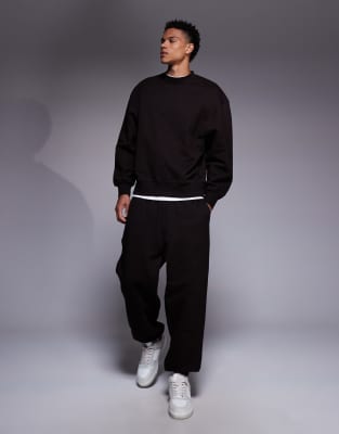 Asos Design Premium Heavyweight Oversized Sweatshirt In Brown