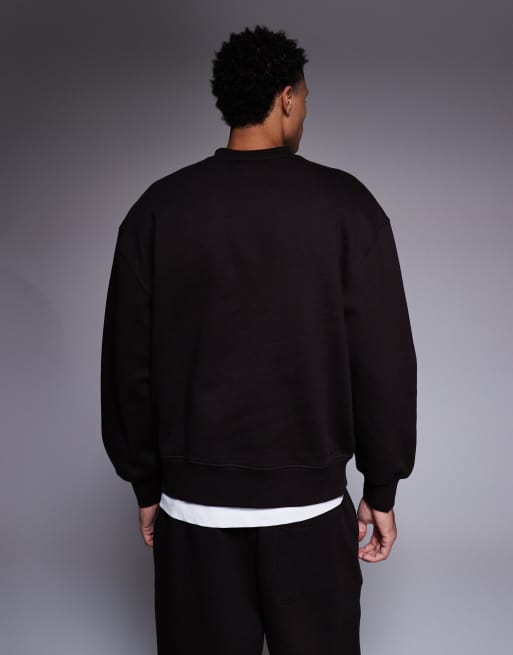 ASOS DESIGN premium heavyweight oversized sweatshirt in 400 gsm brown, 3 of 6