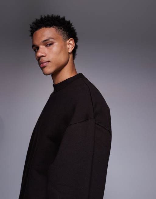 ASOS DESIGN premium heavyweight oversized sweatshirt in 400 gsm brown, 4 of 6