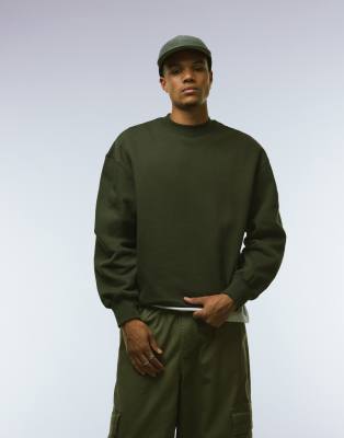Asos Design Premium Heavyweight Oversized Sweatshirt In Gray