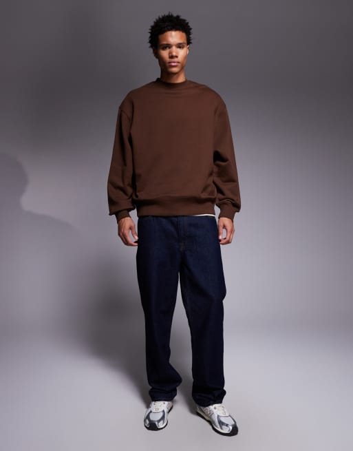 ASOS DESIGN premium heavyweight oversized sweatshirt in 400gsm brown - BROWN, 2 of 5