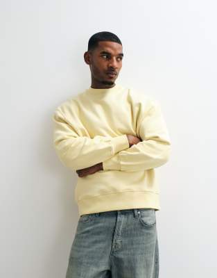 Asos Design Premium Heavyweight Oversized Sweatshirt In Yellow