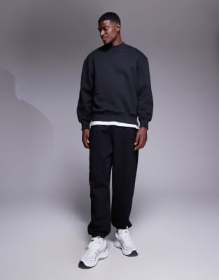 Asos Design Premium Heavyweight Oversized Sweatshirt In Black