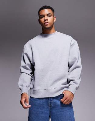 premium heavyweight oversized sweatshirt in heather gray