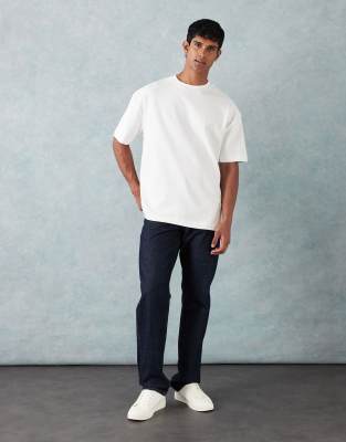 Asos Design Essential Heavyweight Oversized High Neck T-shirt In White