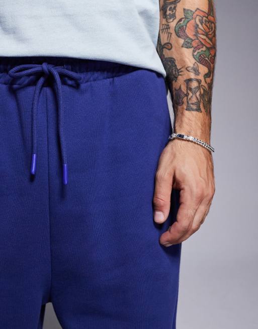 ASOS DESIGN premium heavyweight oversized trackies 400gsm in blue, 5 of 5