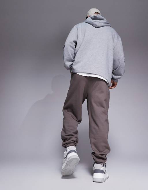ASOS DESIGN premium heavyweight oversized trackies 400gsm in brown | ASOS